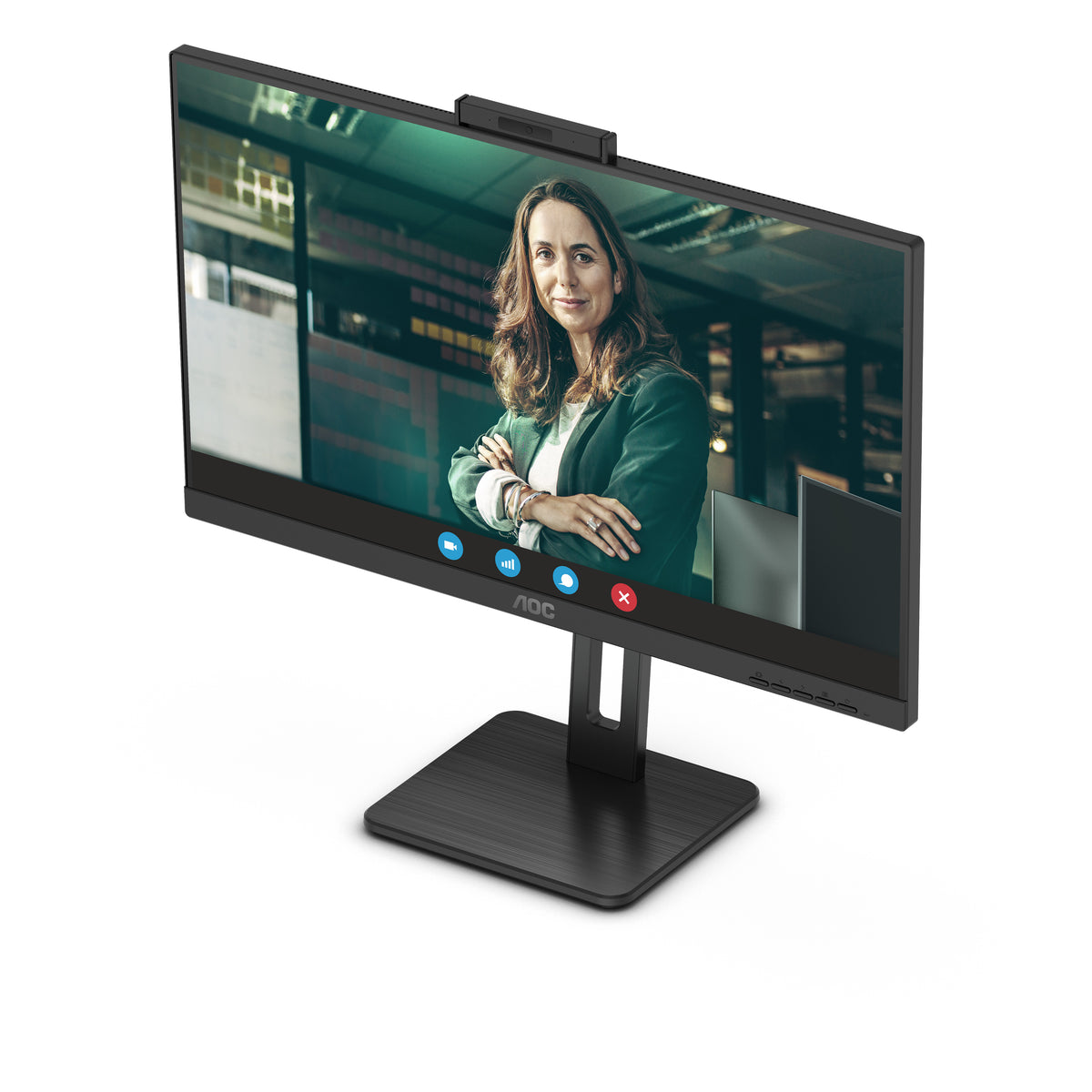 Monitor Profesional AOC 24P3QW 23.8"/ Full HD/ Webcam/ Multimedia/ Regulable en altura/ Negro