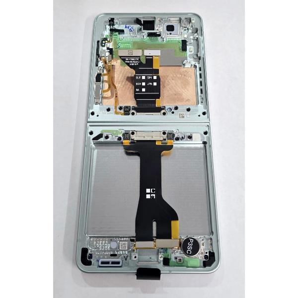 Pantalla para Samsung Galaxy Z Flip 7 SM-F766 mas tactil negro marco verde claro GH82-37581E Service Pack