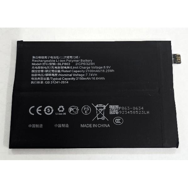 Bateria BLP863 2150mAh x2 para Oppo Reno 6 5G Oppo A16 A16s A54s Realme C25Y Realme Narzo 50i calidad premium