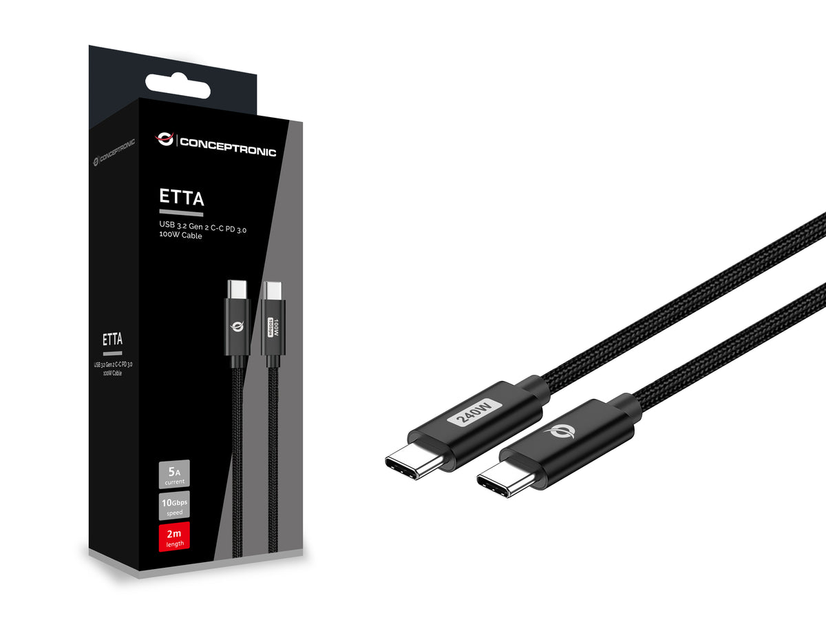 Cable USB tipo c Conceptronic 1.2m · macho - macho - pd 3.1 - 240w