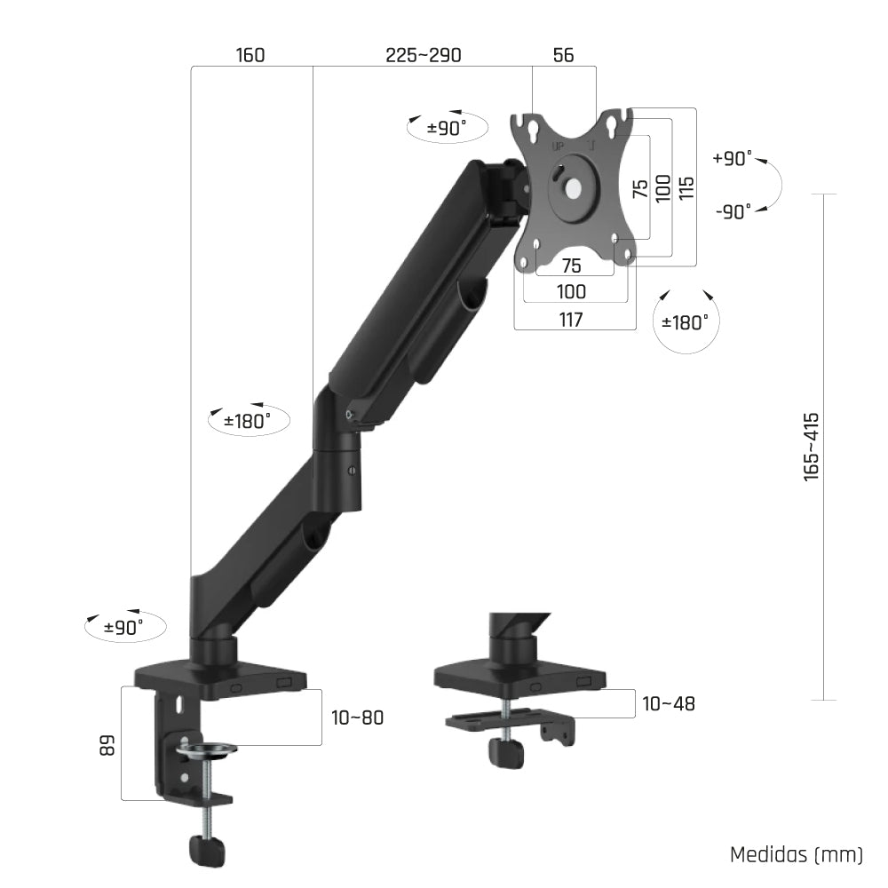 Iggual SPMP01-A Soporte pinza 1 monitor 17-32 pro