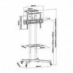 Soporte de Suelo Inclinable con Ruedas Aisens FT70TE-035 para TV de 37-70"/ hasta 50kg - PixelPlaza