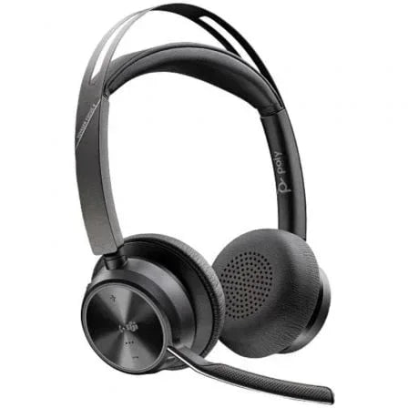 Auriculares Inalámbricos Poly Voyager Focus 2 para Microsoft Teams + Adaptador USB-C-A + Soporte de Carga/ con Micrófono/ Bluetooth/ Negro - PixelPlaza