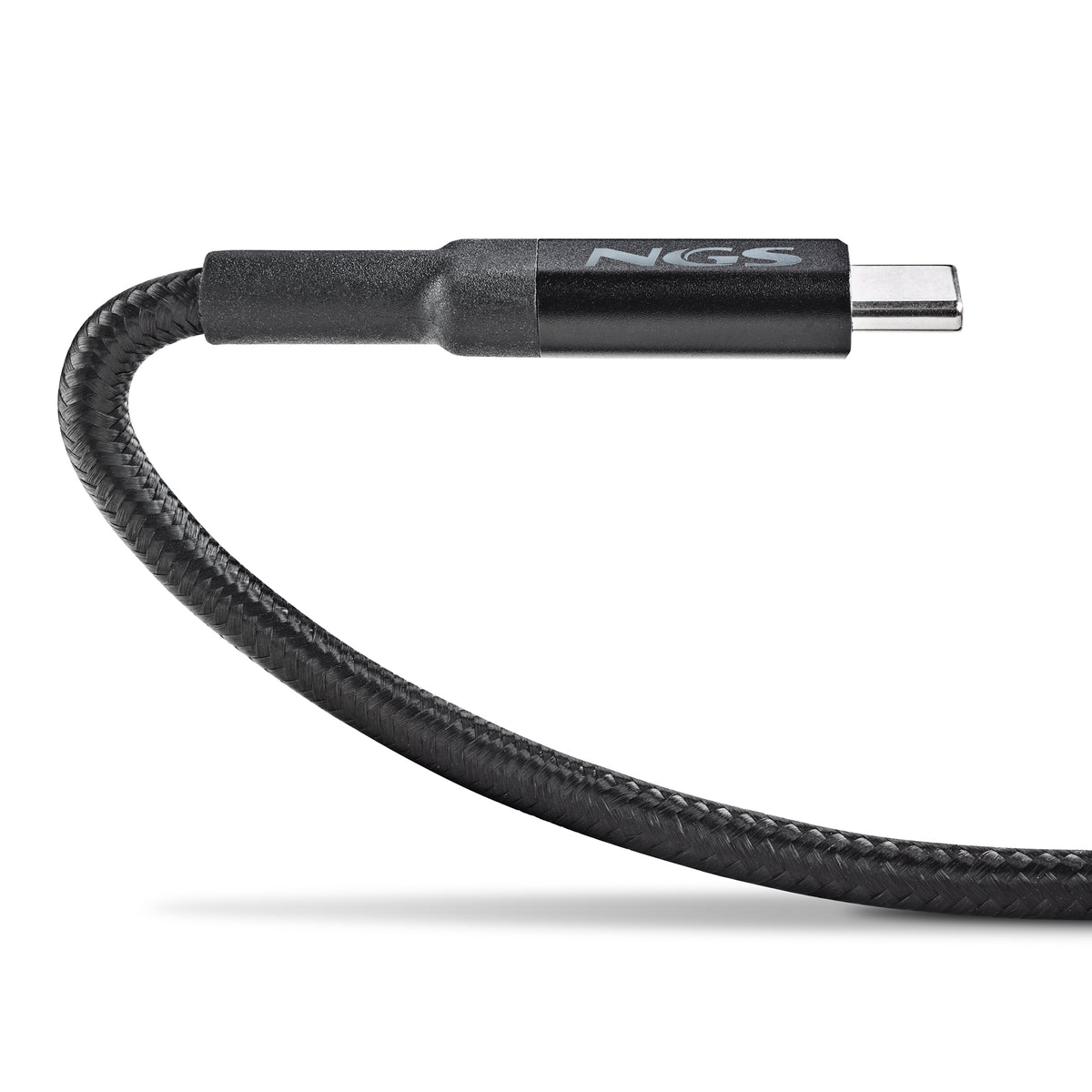 Cable USB 2.0 Tipo-C NGS KNOT/ USB Tipo-C Macho - USB Tipo-C Macho/ Hasta 100W/ 480Mbps/ 2m/ Negro
