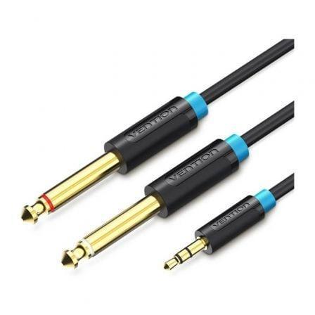 Cable Estéreo Vention BACBI/ Jack 3.5 Macho - 2x Jack 6.5 Macho/ 3m/ Negro - PixelPlaza