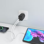 Cargador de Pared GaN Aisens ASCH-65W2P079-BK/ 2xUSB Tipo-C/ 65W/ Negro