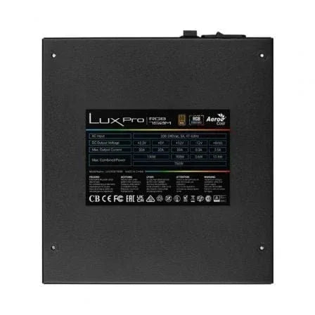Fuente de Alimentación Aerocool LUXPRO RGB750M/ 750W/ Ventilador 14cm/ 80 Plus Bronze - PixelPlaza