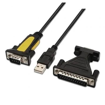Cable Conversor impresora Aisens A104-0039/ USB Macho - DB9 Macho/ 1.8m/ Negro - PixelPlaza