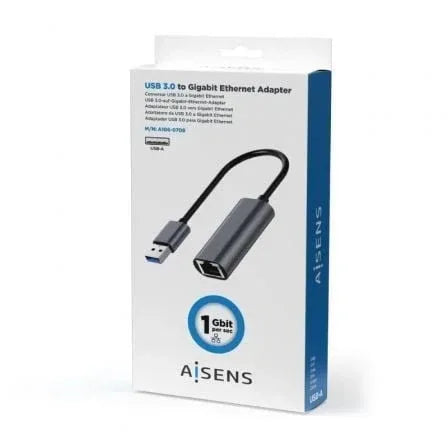 Adaptador USB 3.0 - RJ45 Aisens A106-0708/ 1000Mbps - PixelPlaza