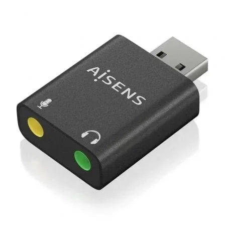 Tarjeta de Sonido Aisens A106-0768/ USB Macho - 2x Jack 3.5 Hembra - PixelPlaza