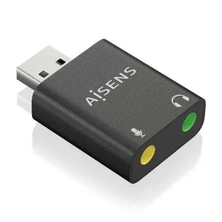 Tarjeta de Sonido Aisens A106-0768/ USB Macho - 2x Jack 3.5 Hembra - PixelPlaza