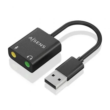 Tarjeta de Sonido Aisens A106-0769/ USB Macho - 2xJack 3.5 Hembra - PixelPlaza