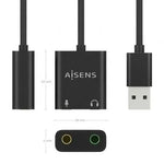 Tarjeta de Sonido Aisens A106-0769/ USB Macho - 2xJack 3.5 Hembra - PixelPlaza