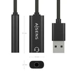 Tarjeta de Sonido Aisens A106-0770/ USB Macho - Jack 3.5 Hembra - PixelPlaza