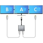 Conversor USB Tipo-C Aisens A109-0625/ 2x HDMI 4K SST MST Hembra - USB Tipo-C Macho - USB Hembra - USB Tipo-C Hembra - PixelPlaza