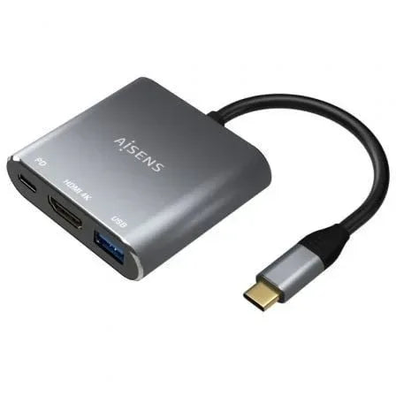 Conversor Aisens A109-0669/ USB Tipo-C Macho/ HDMI Hembra - USB Hembra - USB Tipo-C Hembra/ 15cm/ Gris - PixelPlaza