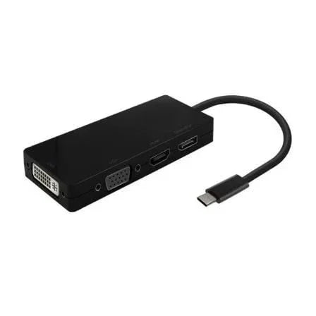 Conversor USB Tipo-C Aisens A109-0679/ HDMI Hembra - VGA Hembra - DVI Hembra - DisplayPort Hembra/ 15cm/ Negro - PixelPlaza