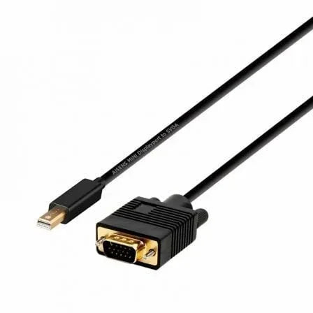 Cable Conversor Aisens A125-0362/ Mini DP Macho - VGA Macho/ 2m/ Negro - PixelPlaza