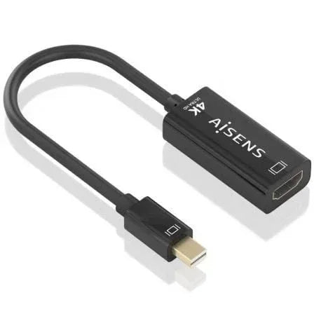 Cable Conversor Aisens A125-0904/ Mini DisplayPort Macho - HDMI Hembra/ 15cm/ Negro - PixelPlaza