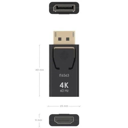Adaptador HDMI 4K Aisens A125-0908/ DisplayPort Macho - HDMI Hembra - PixelPlaza