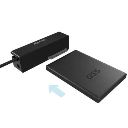Adaptador para Discos Duros 2.5"/3.5" Aisens ASE-35C02B/ USB Tipo-C - SATA/ con Alimentador - PixelPlaza