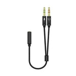 Cable Estéreo Aisens A128-0418/ Jack 3.5 Hembra - 2x Jack 3.5 Macho/ 25cm/ Negro - PixelPlaza