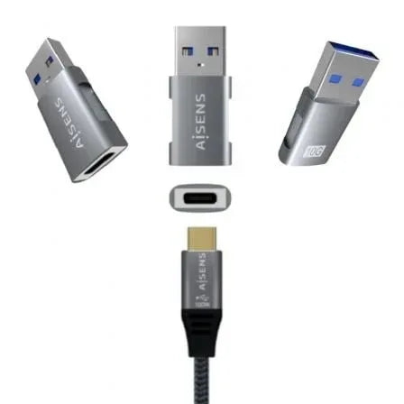 Adaptador USB 3.2 GEN2 Aisens A108-0655/ USB Tipo-C Hembra - USB Macho - PixelPlaza