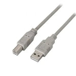 Cable USB 2.0 Impresora Aisens A101-0004/ USB Tipo-B Macho - USB Macho/ 4.5m/ Beige - PixelPlaza