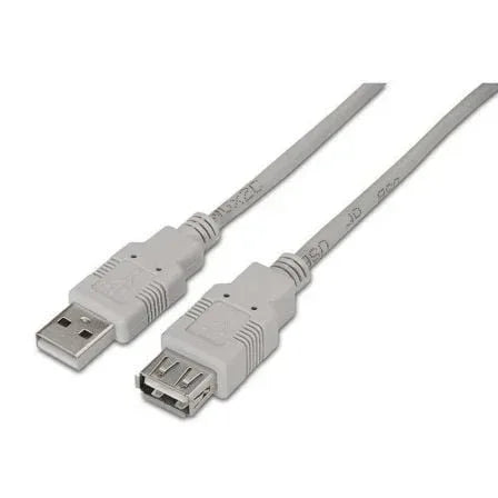Cable Alargador USB 2.0 Aisens A101-0012/ USB Macho - USB Hembra/ Hasta 2.5W/ 60Mbps/ 1m/ Beige - PixelPlaza