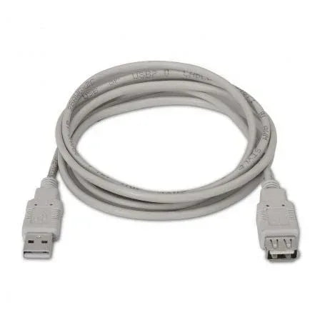 Cable Alargador USB 2.0 Aisens A101-0012/ USB Macho - USB Hembra/ Hasta 2.5W/ 60Mbps/ 1m/ Beige - PixelPlaza