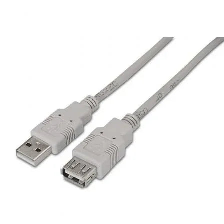 Cable Alargador USB 2.0 Aisens A101-0014/ USB Macho - USB Hembra/ Hasta 2.5W/ 60Mbps/ 3m/ Beige - PixelPlaza