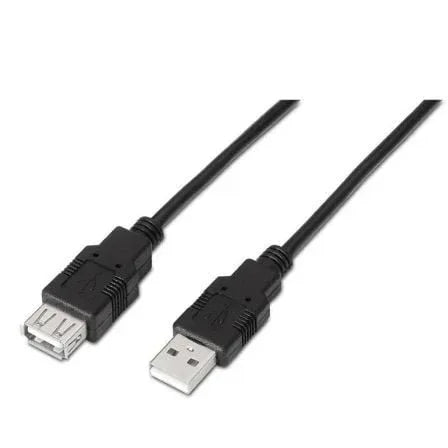 Cable Alargador USB 2.0 Aisens A101-0017/ USB Macho - USB Hembra/ Hasta 2.5W/ 60Mbps/ 3m/ Negro - PixelPlaza