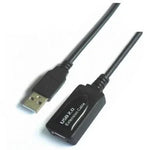 Cable Alargador USB 2.0 Aisens A101-0018/ USB Macho - USB Hembra/ Hasta 2.5W/ 60Mbps/ 5m/ Negro - PixelPlaza