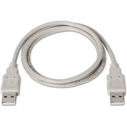 Cable USB 2.0 Aisens A101-0022/ USB Macho - USB Macho/ Hasta 2.5W/ 60Mbps/ 2m/ Beige - PixelPlaza