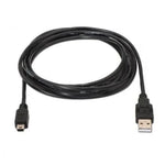 Cable USB 2.0 Aisens A101-0026/ USB Macho - MiniUSB Macho/ Hasta 2.5W/ 60Mbps/ 3m/ Negro - PixelPlaza