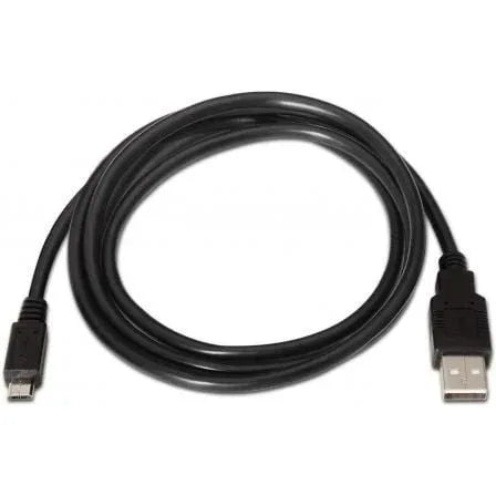 Cable USB 2.0 Aisens A101-0028/ USB Macho - MicroUSB Macho/ Hasta 2.5W/ 60Mbps/ 1.8m/ Negro - PixelPlaza
