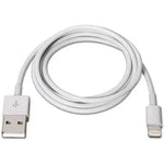 Cable USB 2.0 Lightning Aisens A102-0035/ USB Macho - Lightning Macho/ 1m/ Blanco - PixelPlaza