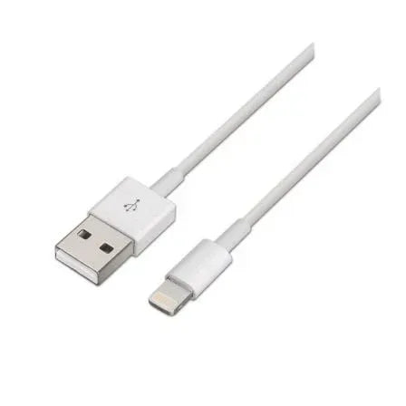 Cable USB 2.0 Lightning Aisens A102-0036/ USB Macho - Lightning Macho/ 2m/ Blanco - PixelPlaza