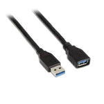 Cable Alargador USB 3.0 Aisens A105-0041/ USB Macho - USB Hembra/ Hasta 9W/ 625Mbps/ 1m/ Negro - PixelPlaza