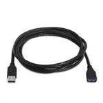 Cable Alargador USB 3.0 Aisens A105-0042/ USB Macho - USB Hembra/ Hasta 9W/ 625Mbps/ 2m/ Negro - PixelPlaza