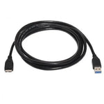 Cable USB 3.0 Aisens A105-0043/ USB Macho - MicroUSB Macho/ Hasta 9W/ 625Mbps/ 1m/ Negro - PixelPlaza