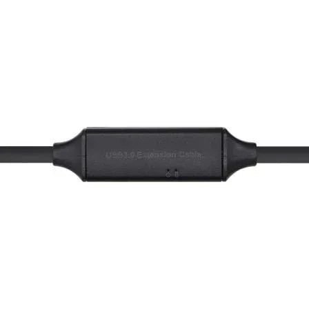 Cable Alargador USB 3.0 con Amplificador Aisens A105-0409/ USB Macho - USB Hembra/ Hasta 9W/ 625Mbps/ 15m/ Negro - PixelPlaza
