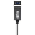 Cable Alargador USB 3.0 con Amplificador Aisens A105-0525/ USB Macho - USB Hembra/ Hasta 9W/ 625Mbps/ 5m/ Negro - PixelPlaza