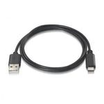 Cable USB 2.0 Tipo-C Aisens A107-0052/ USB Tipo-C Macho - USB Macho/ 480Mbps/ 2m/ Negro - PixelPlaza