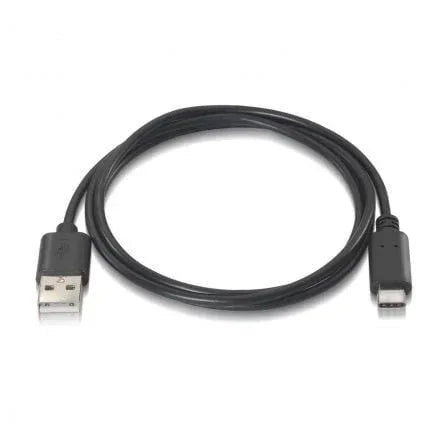 Cable USB 2.0 Tipo-C Aisens A107-0052/ USB Tipo-C Macho - USB Macho/ 480Mbps/ 2m/ Negro - PixelPlaza