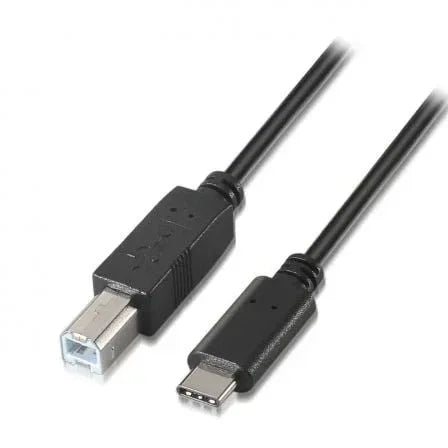 Cable USB 2.0 Impresora Aisens A107-0053/ USB Tipo-C Macho - USB Tipo-B Macho/ 480Mbps/ 1m/ Negro - PixelPlaza