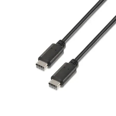 Cable USB 2.0 Tipo-C Aisens A107-0057/ USB Tipo-C Macho - USB Tipo-C Macho/ 480Mbps/ 2m/ Negro - PixelPlaza