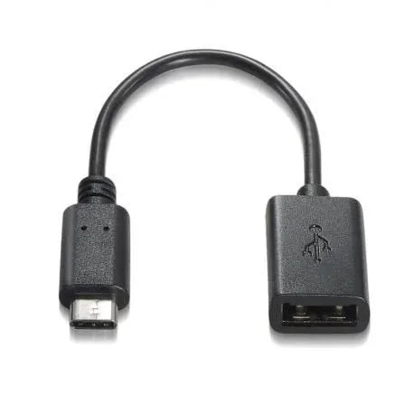 Cable USB 2.0 Aisens A107-0059/ USB Tipo-C Macho - USB Hembra/ 480Mbps/ 15cm/ Negro - PixelPlaza