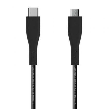 Cable USB 2.0 Aisens A107-0349/ USB Tipo-C Macho - MicroUSB Macho/ 480Mbps/ 1m/ Negro - PixelPlaza