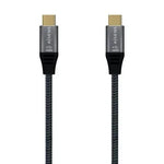 Cable USB 2.0 Tipo-C Aisens A107-0628 5A 100W/ USB Tipo-C Macho - USB Tipo-C Macho/ Hasta 100W/ 480Mbps/ 1m/ Gris - PixelPlaza